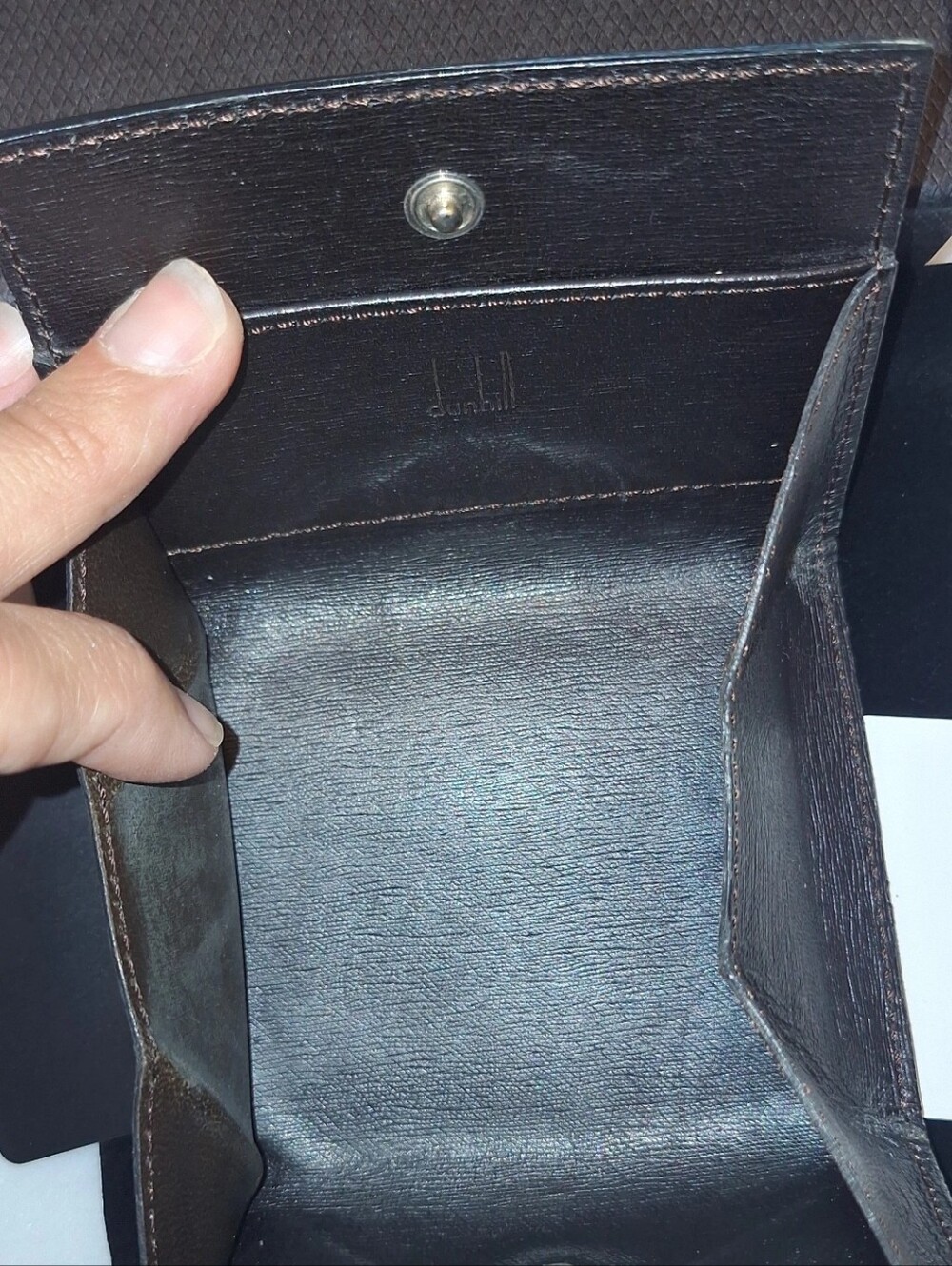 Dunhill Black Leather Coin Purse w/ Branded Box EUC - Picture 6 of 8